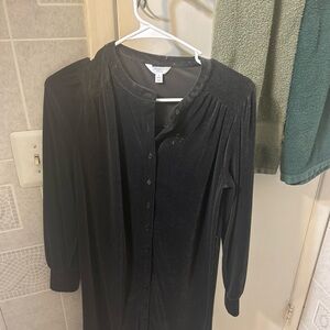 Black velvet, long sleeve holiday dress